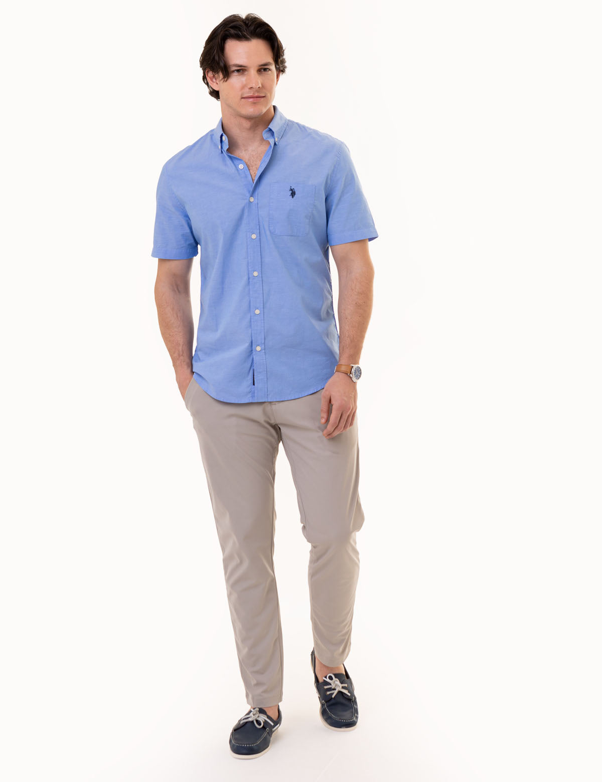 Men's Short Sleeve Madras Woven Shirt | Casual Summer Wear