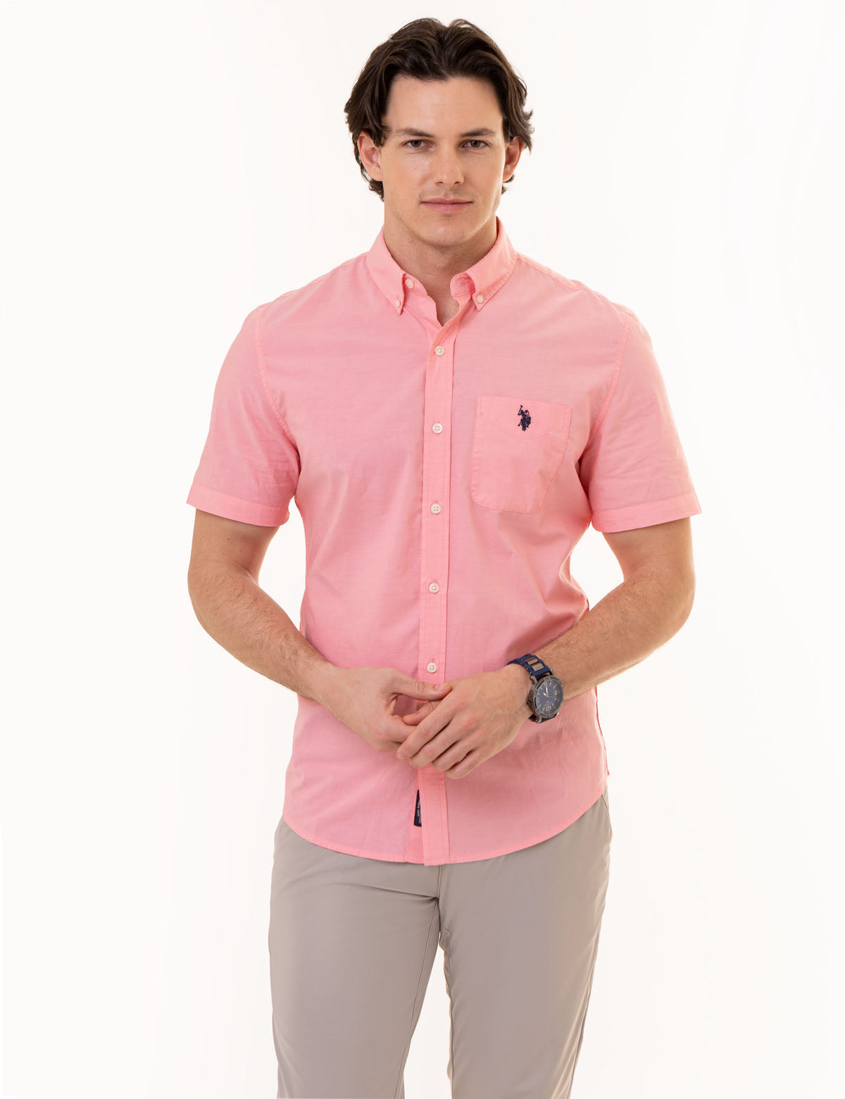 Men's Short Sleeve Madras Woven Shirt | Casual Summer Wear