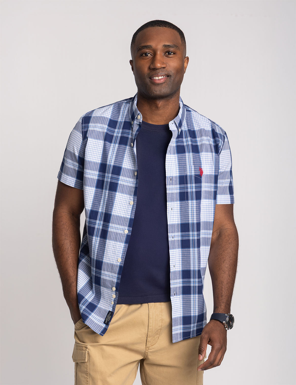 Plaid Madras Short Sleeve Shirt with Pocket | Casual Summer Wear