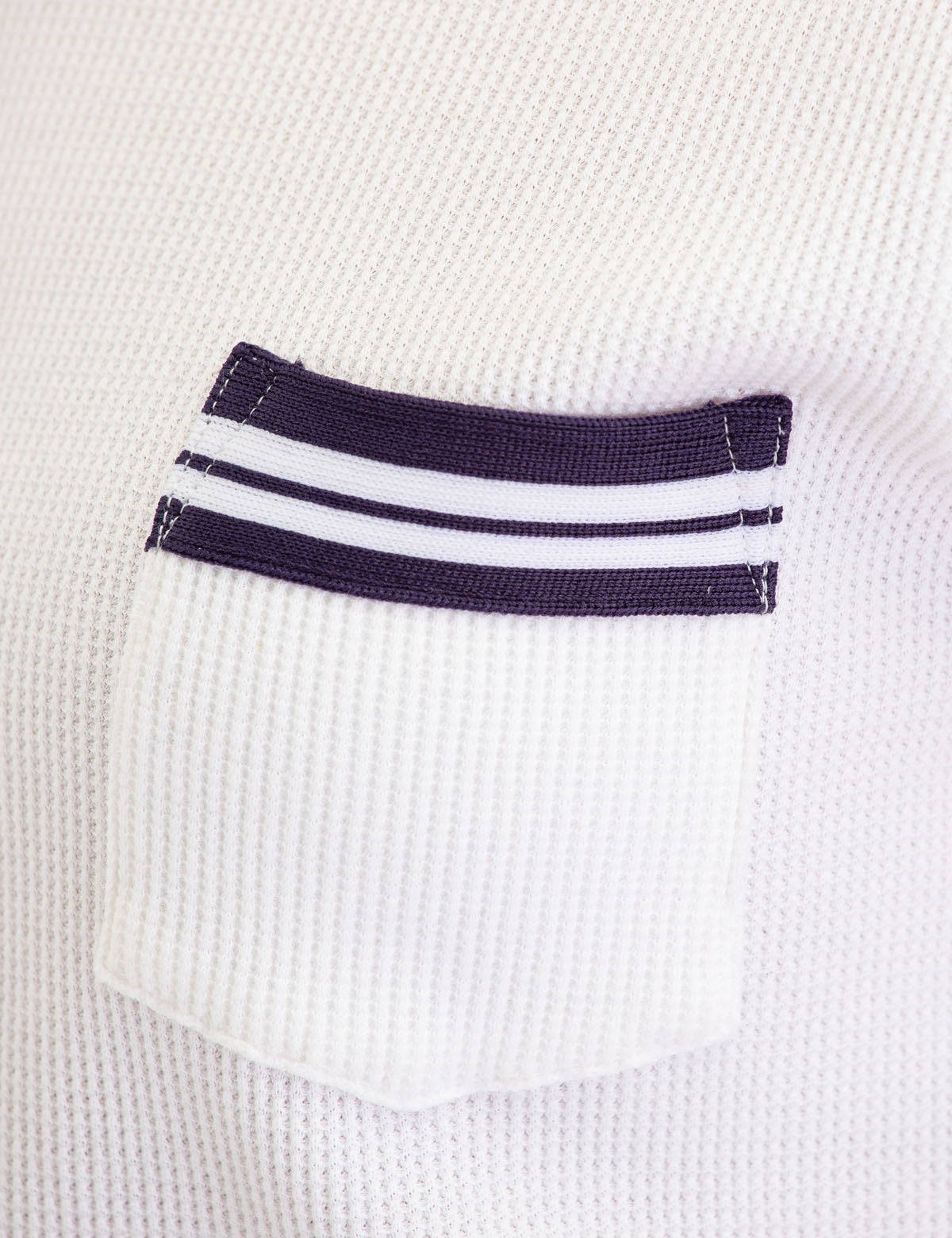 Short Sleeve Thermal Shirt with Pocket & Stripe Design | Scoop Neck