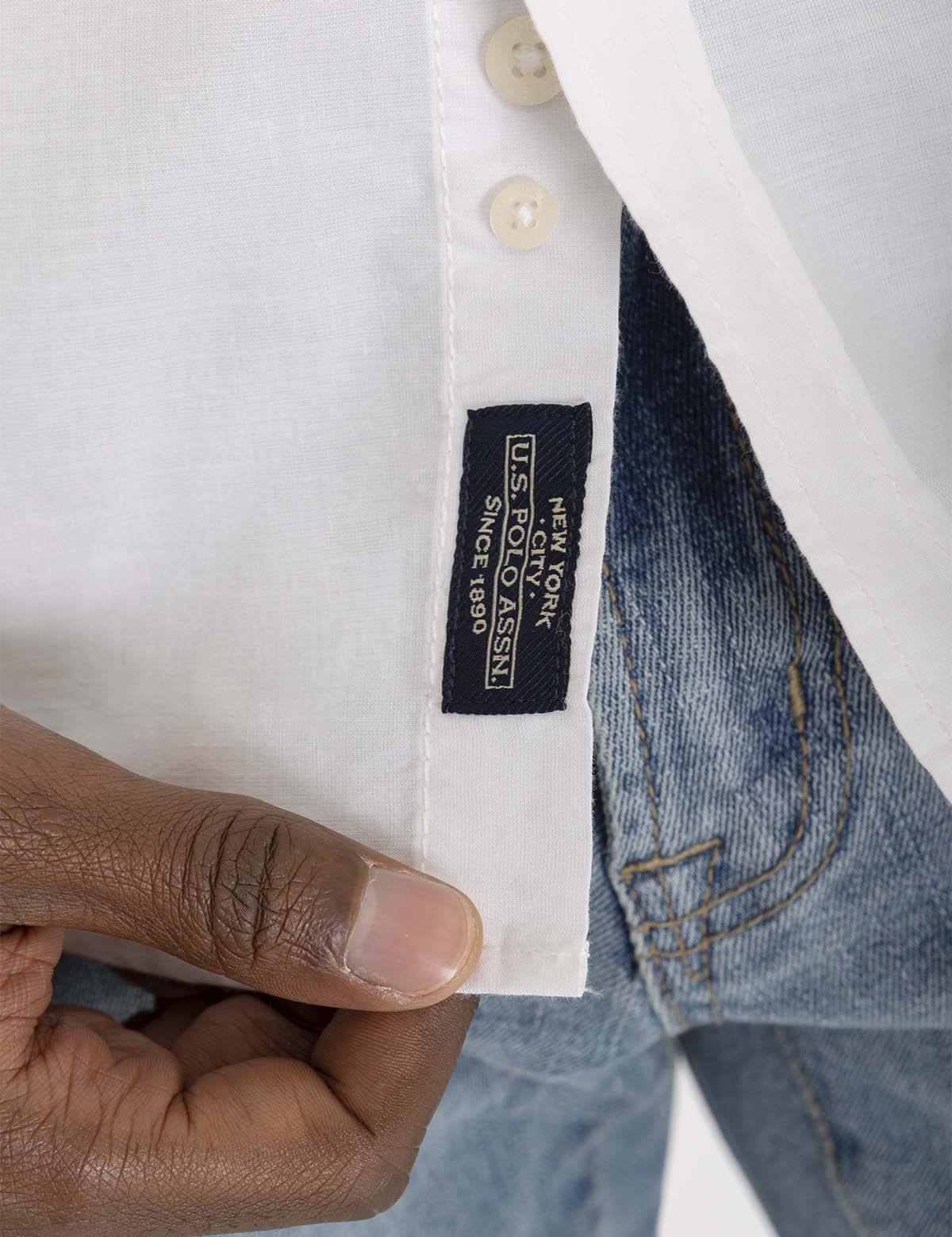 Men's Short Sleeve Cotton Shirt with Chest Pockets | USPA Classic Fit
