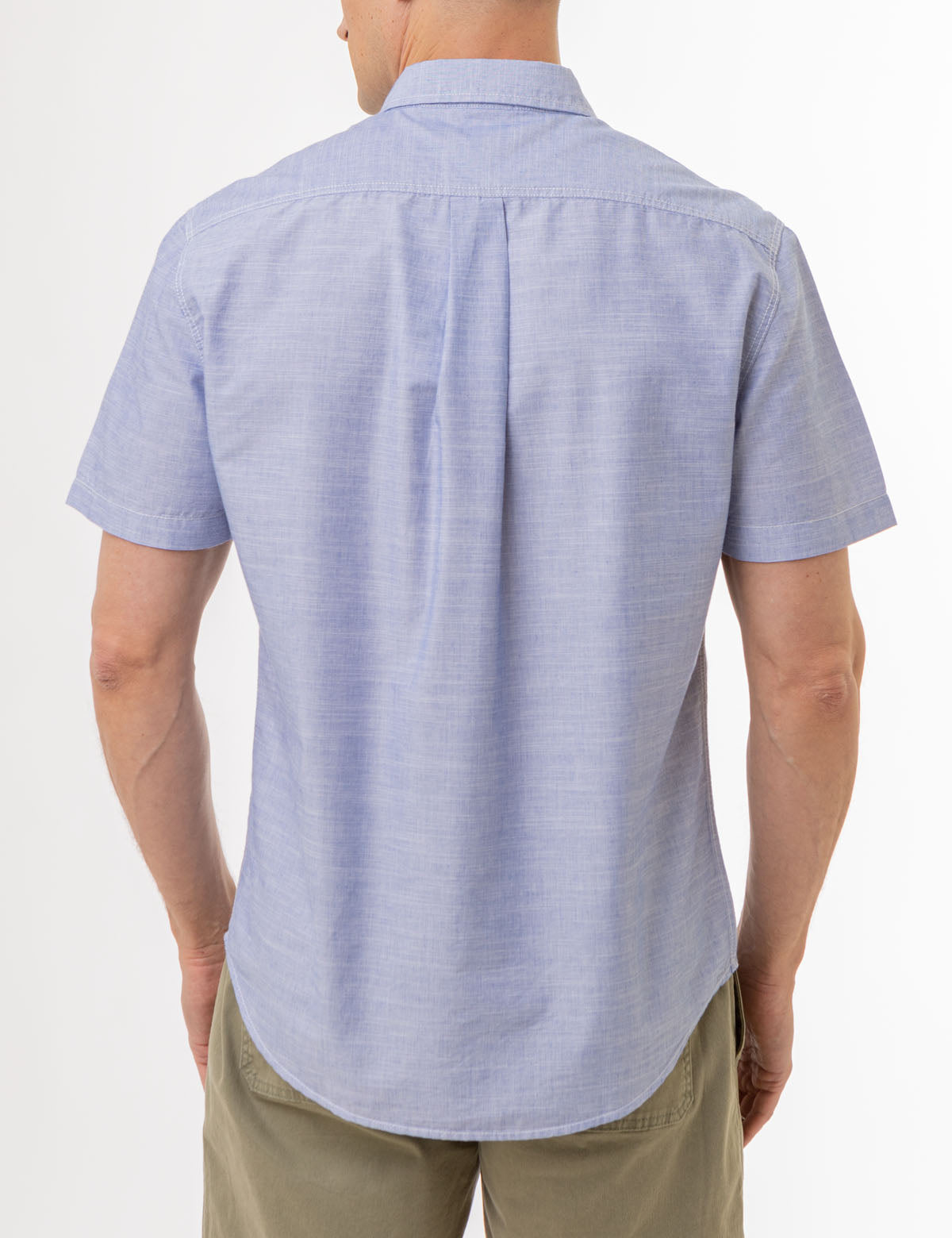 Men's Short Sleeve Cotton Shirt with Chest Pockets | USPA Classic Fit