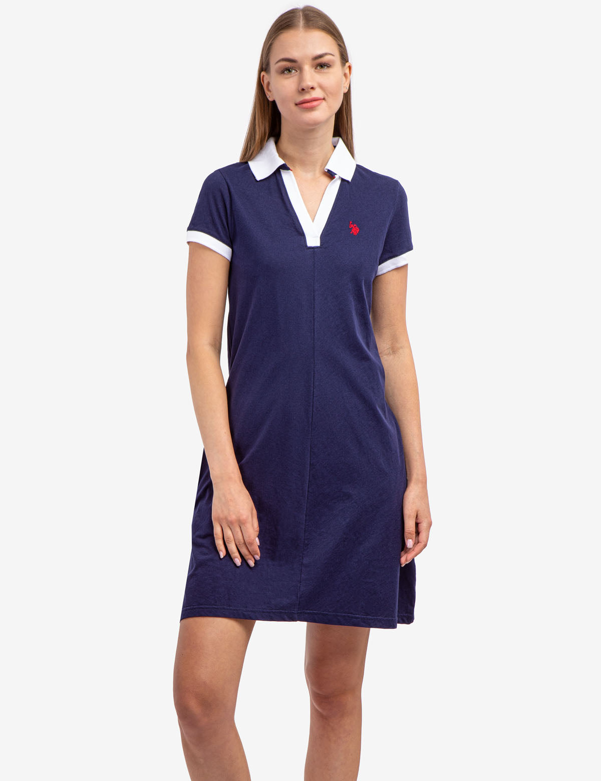 Short Sleeve Split Neck Swing Dress | Flowy Casual Summer Dress