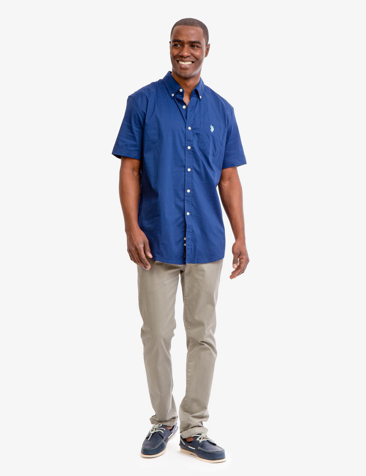 Men's Short Sleeve Stretch Poplin Shirt | U.S. Polo Assn.