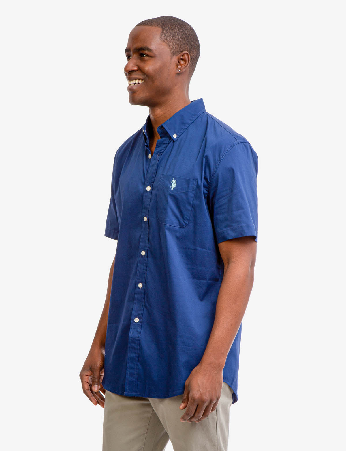 Men's Short Sleeve Stretch Poplin Shirt | U.S. Polo Assn.