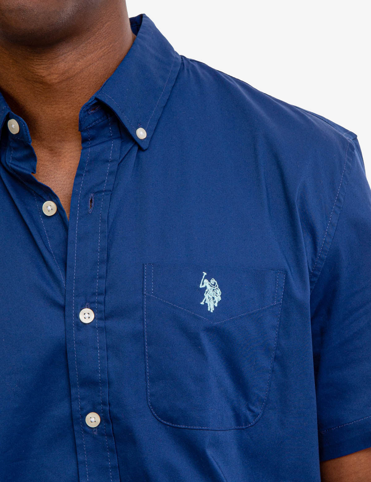 Men's Short Sleeve Stretch Poplin Shirt | U.S. Polo Assn.