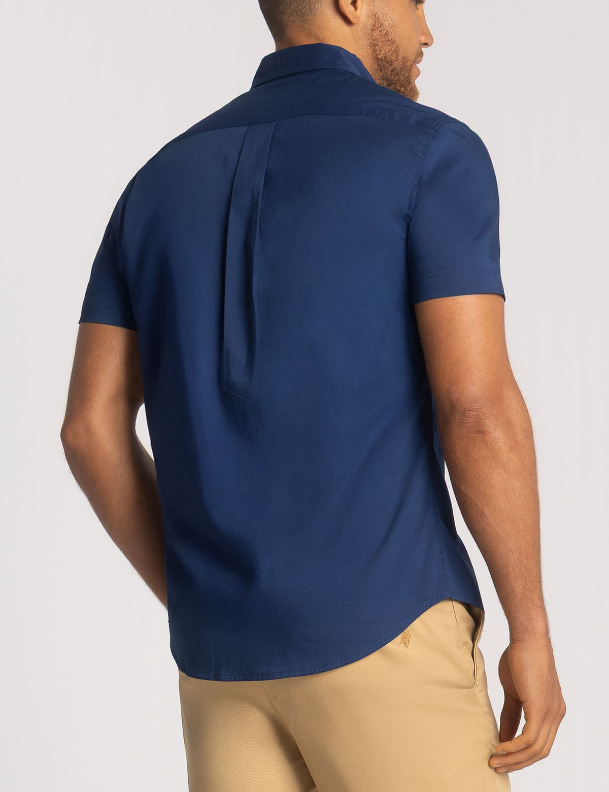 Men's Short Sleeve Stretch Poplin Shirt | U.S. Polo Assn.
