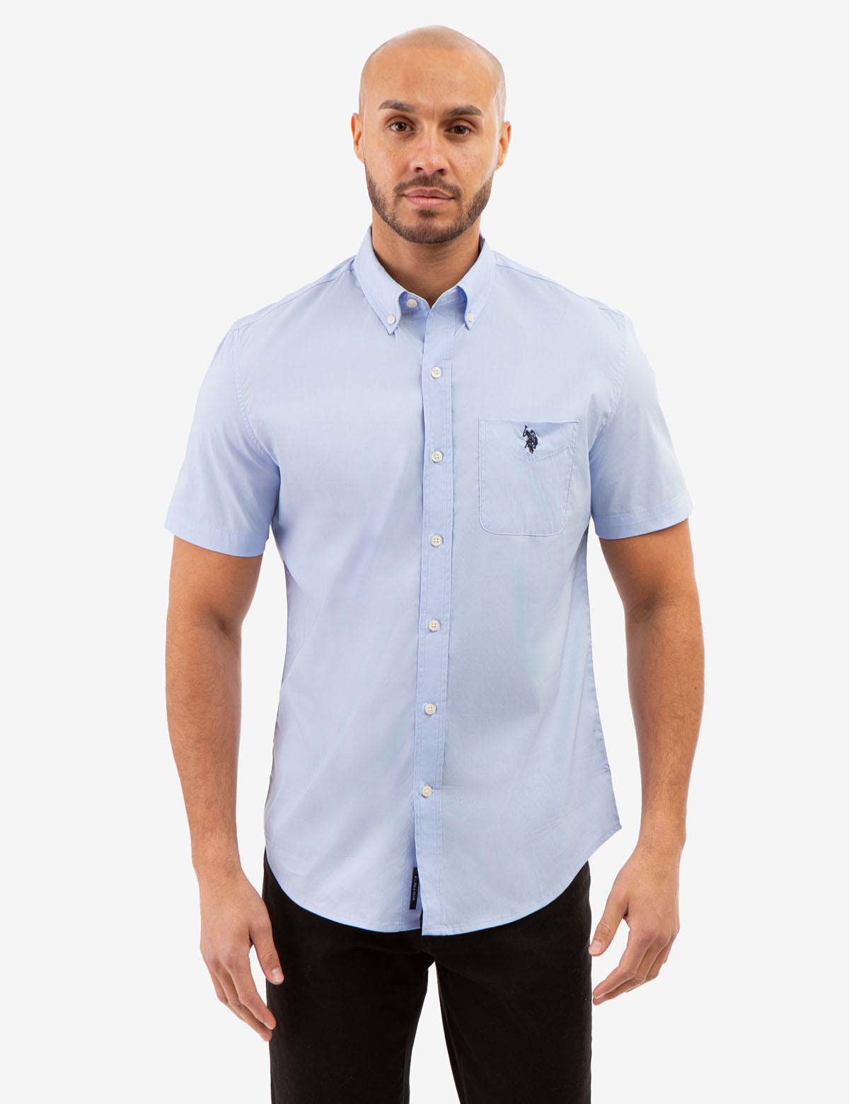 Men's Short Sleeve Stretch Poplin Shirt | U.S. Polo Assn.