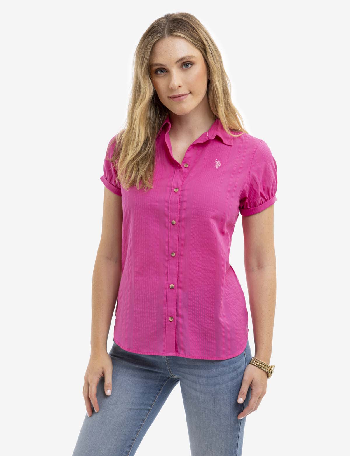 Textured Cuff Short Sleeve Shirt | Casual Men's Top