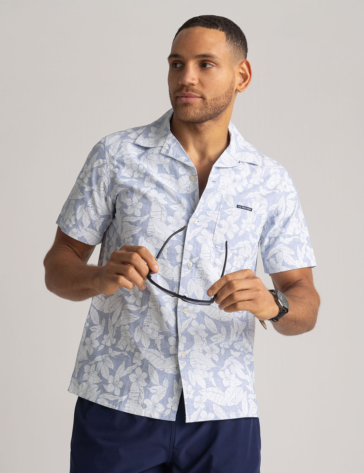 Tropical Print Camp Shirt - Short Sleeve Casual Shirt