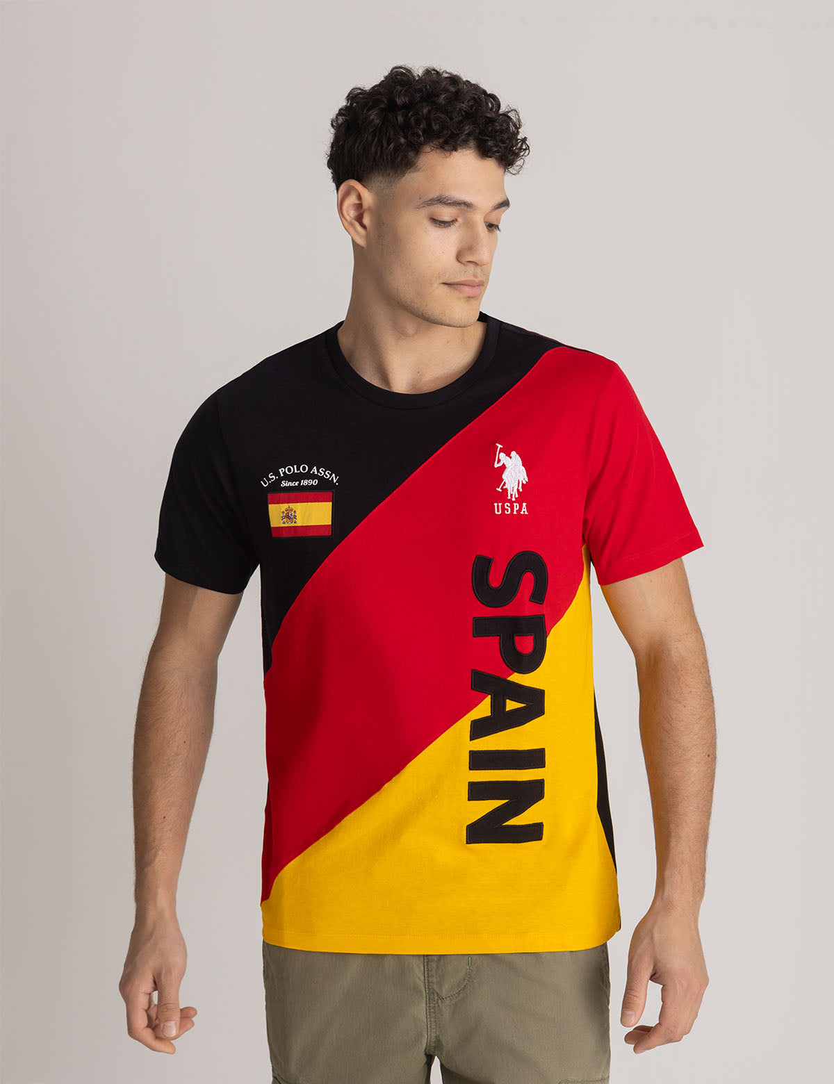 Diagonal Color Block Jersey T-Shirt | Spain