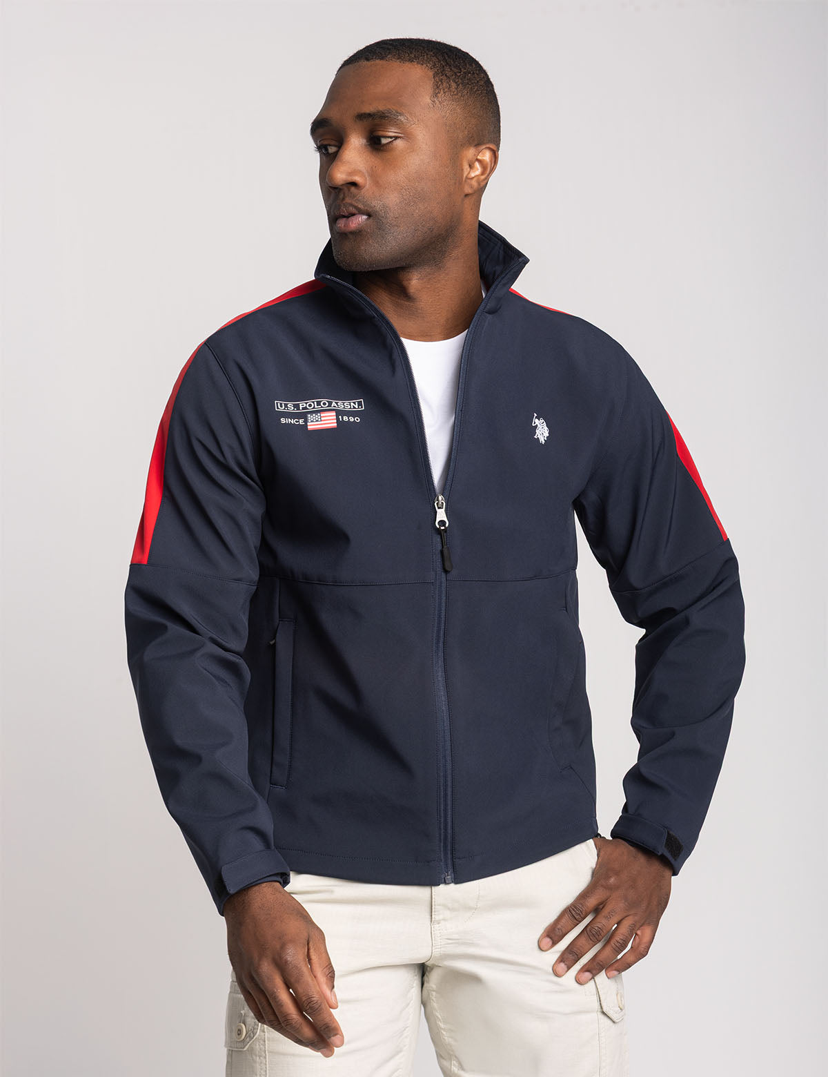 Shoulder Panel Softshell Jacket with Contrast Design | U.S. Polo Assn.