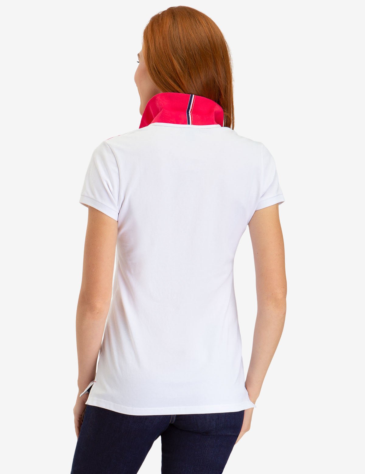 Striped Shoulder Polo Shirt with Vented Sides | Cotton Blend