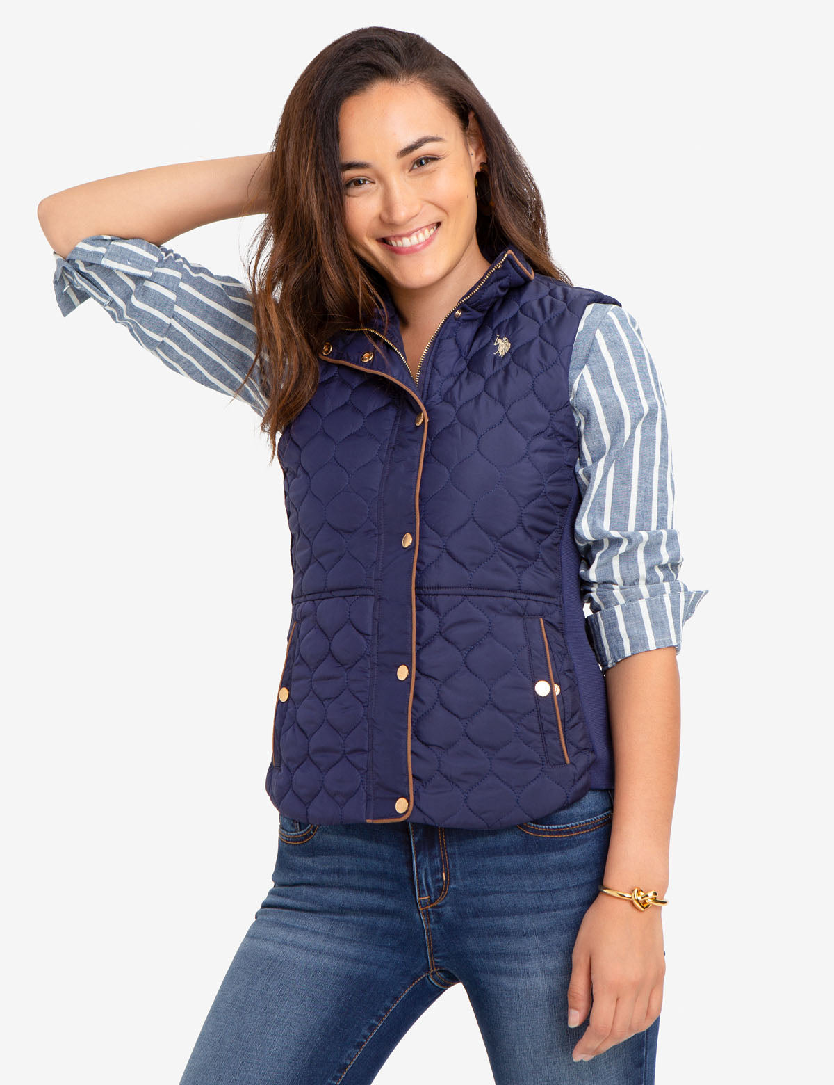 Quilted Knit Vest with Side Panels | Casual & Lightweight