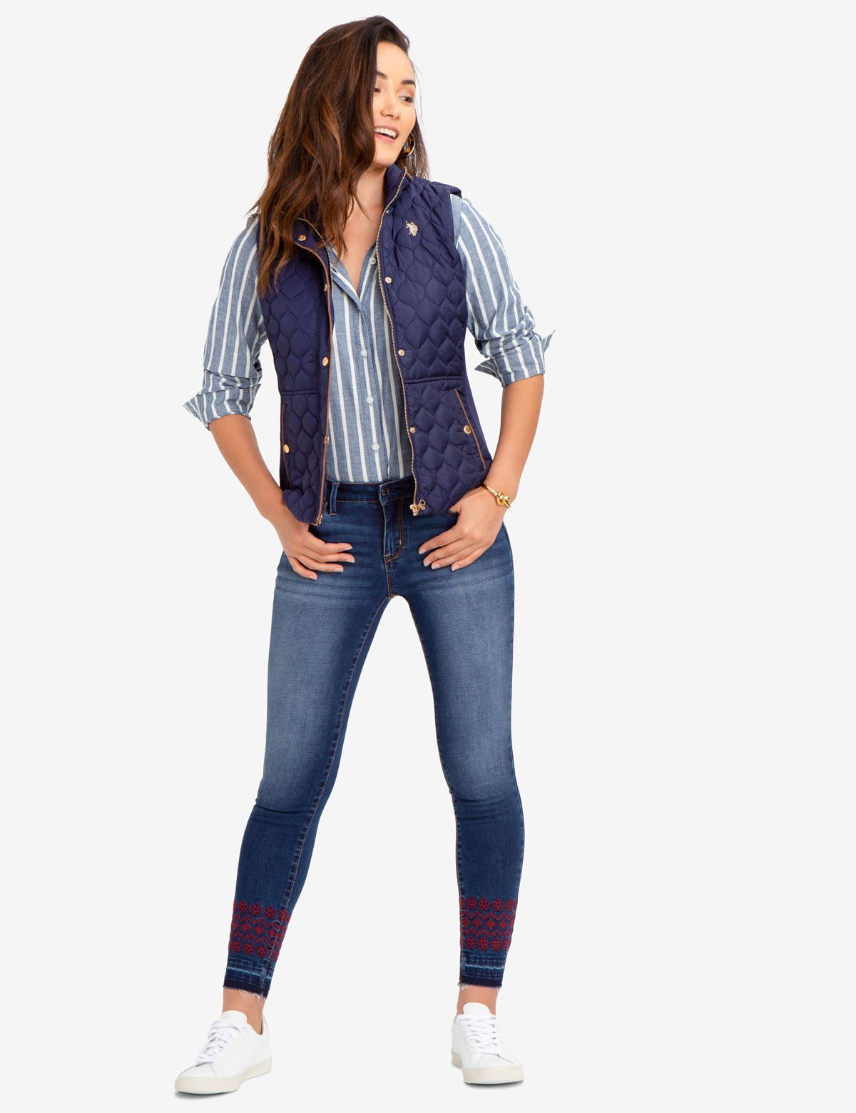 Quilted Knit Vest with Side Panels | Casual & Lightweight