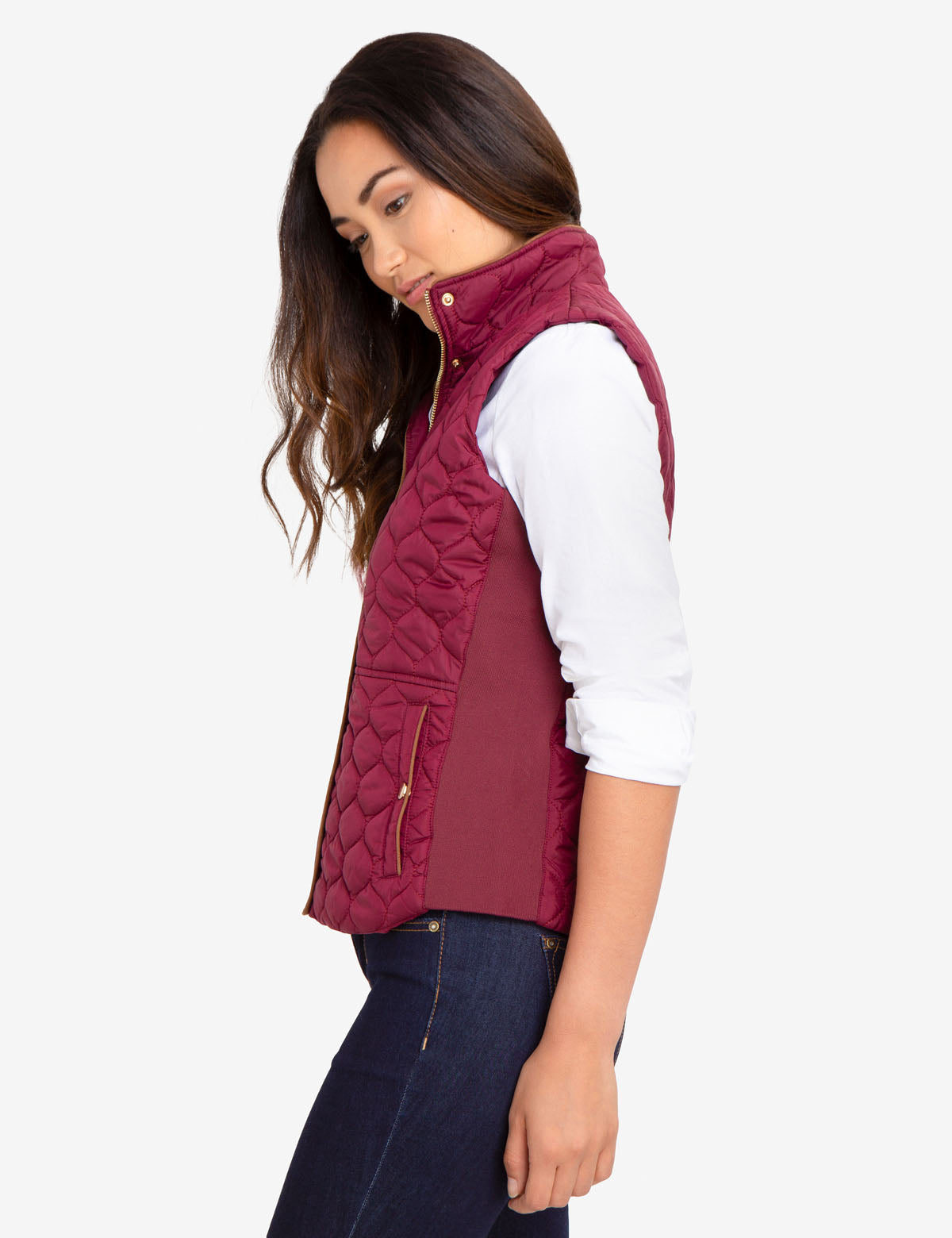 Quilted Knit Vest with Side Panels | Casual & Lightweight