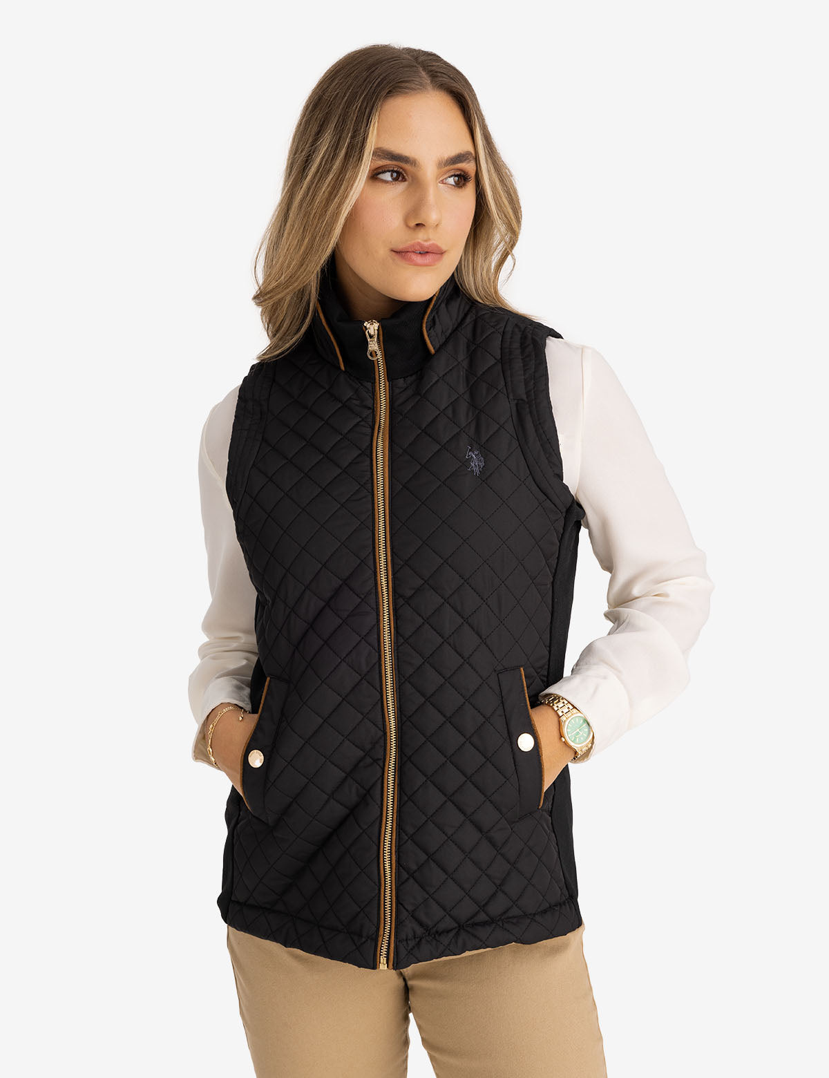 Quilted Knit Vest with Side Panels | Casual & Lightweight