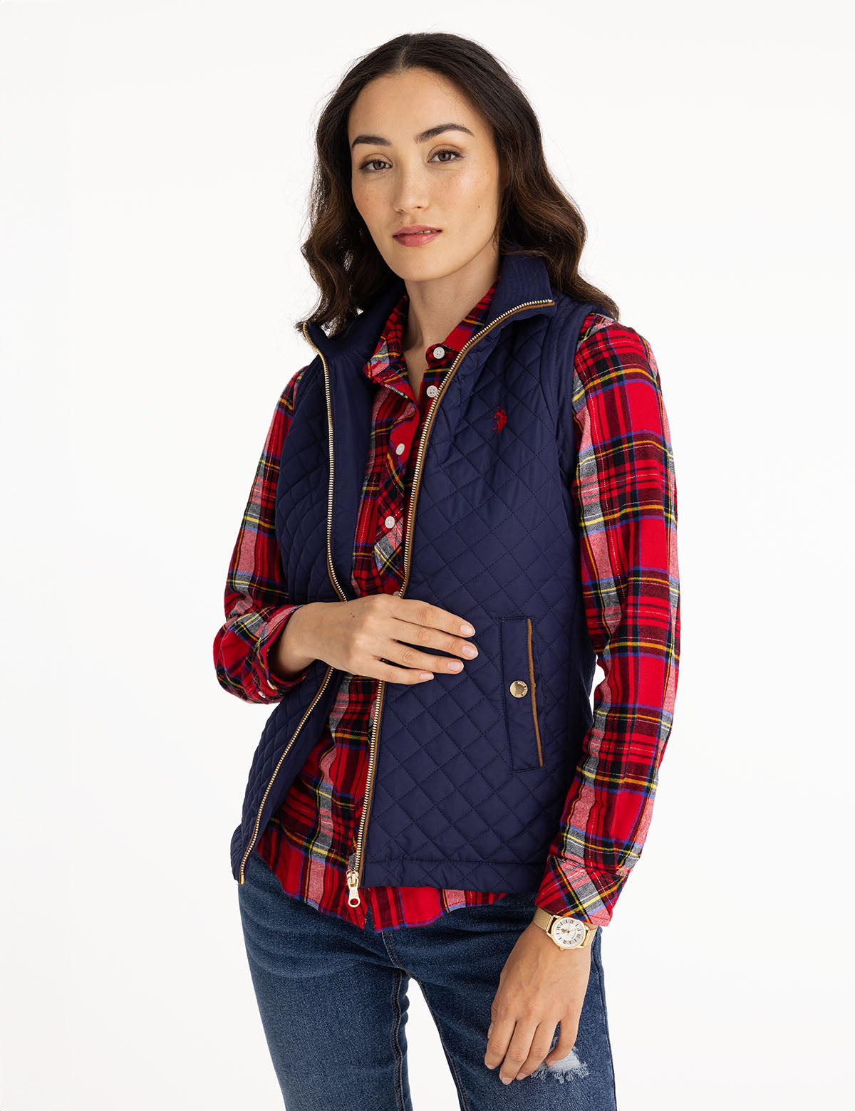 Quilted Knit Vest with Side Panels | Casual & Lightweight
