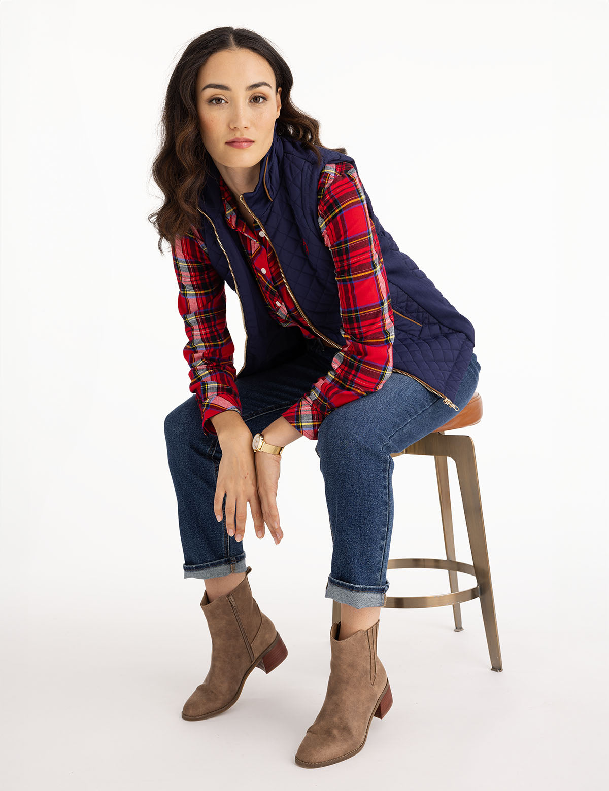 Quilted Knit Vest with Side Panels | Casual & Lightweight