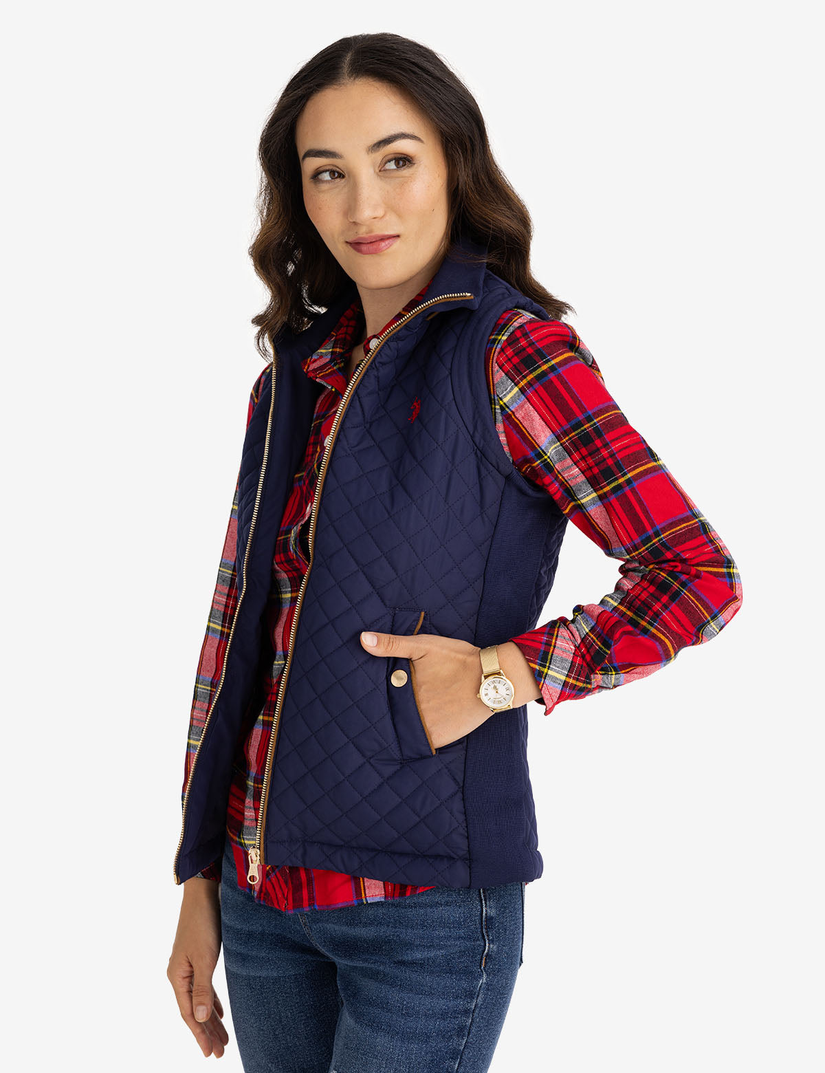 Quilted Knit Vest with Side Panels | Casual & Lightweight