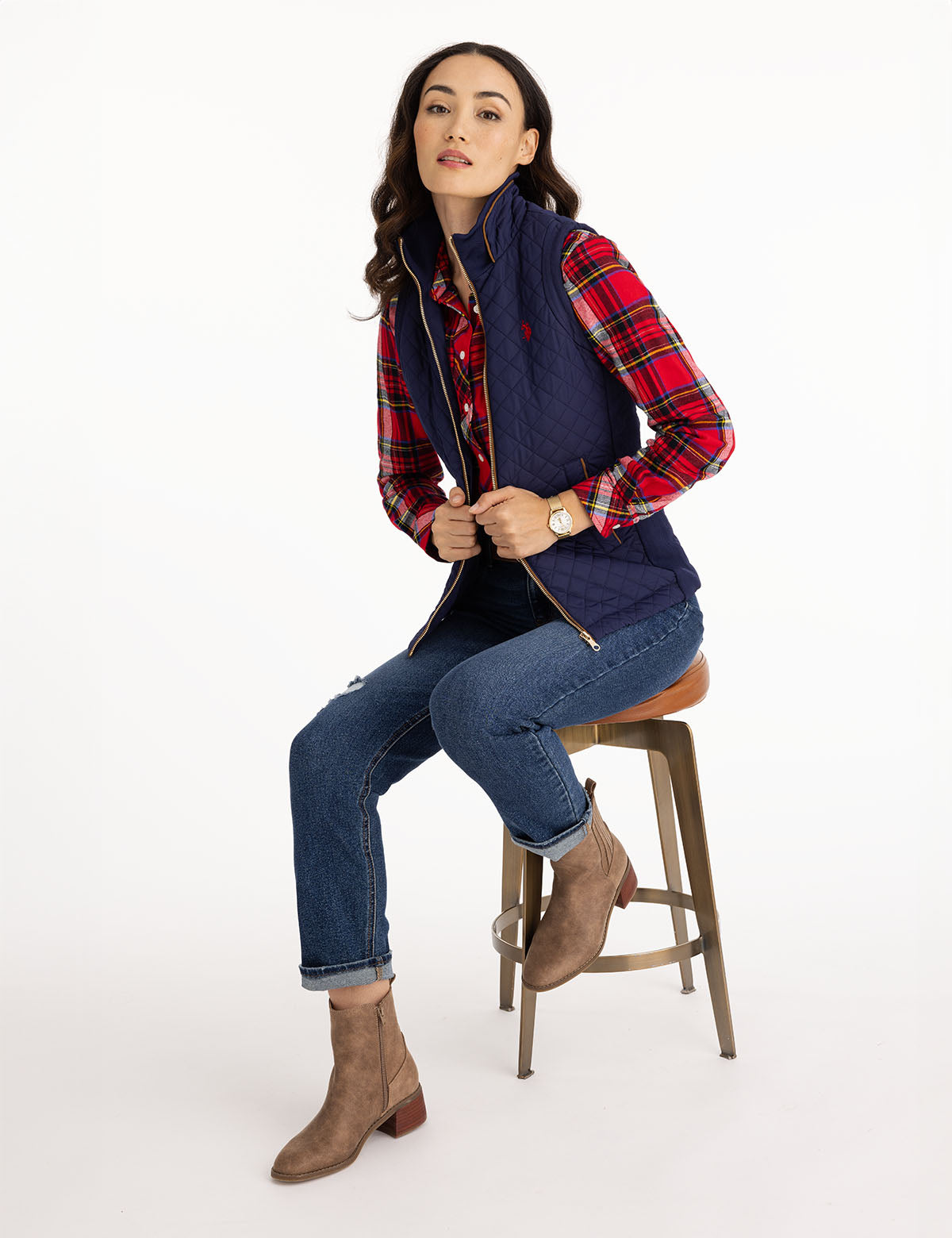 Quilted Knit Vest with Side Panels | Casual & Lightweight