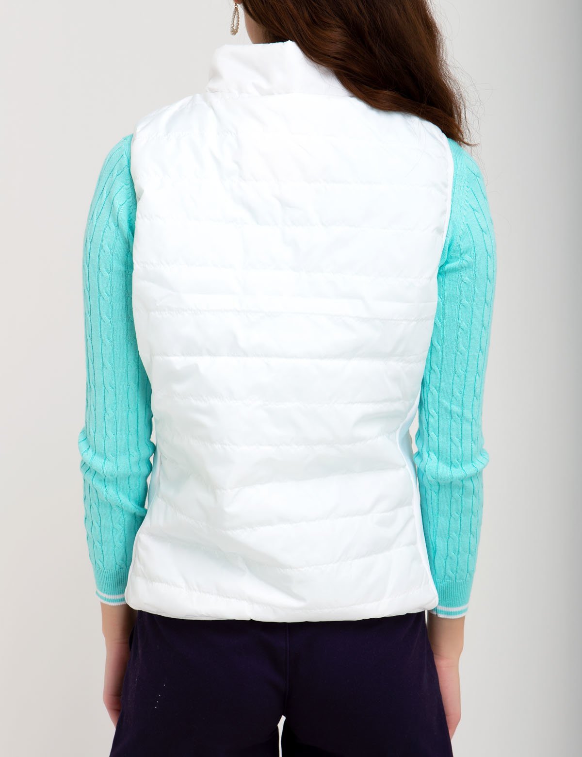 Side Knit Vest with Zipper Closure & Embroidered Logo | Casual Wear