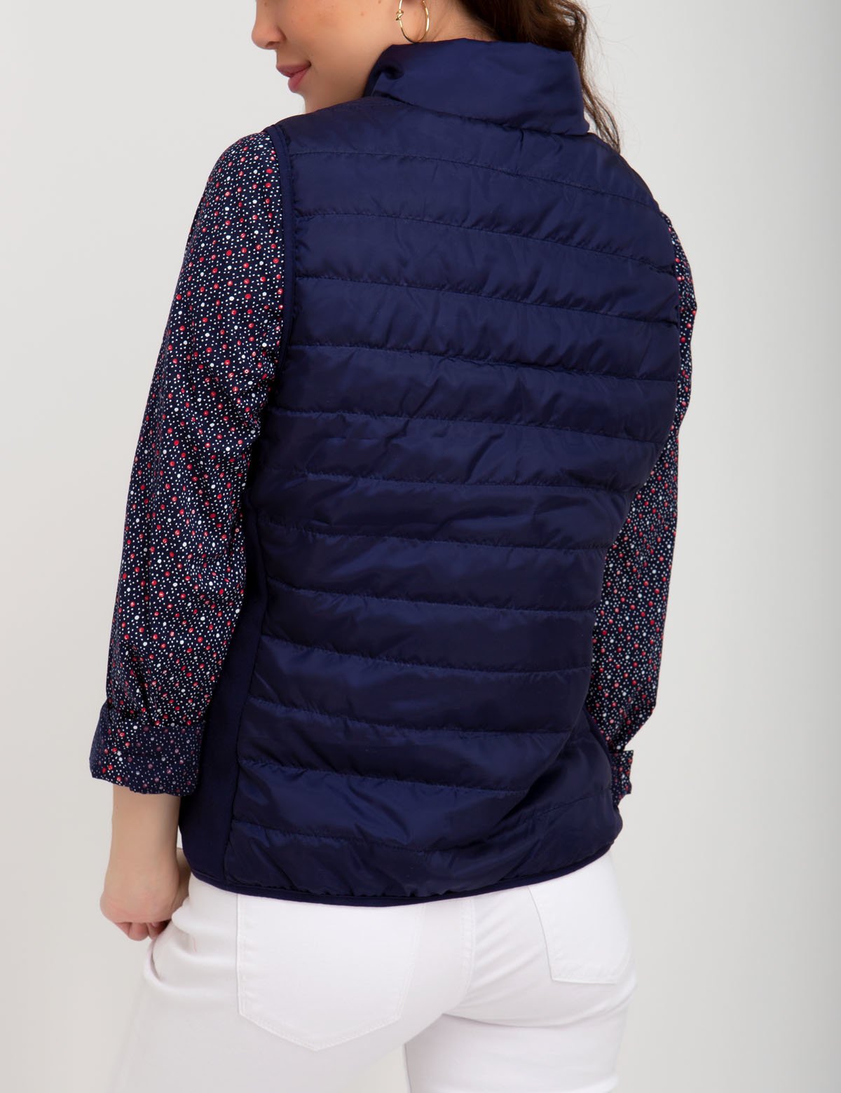 Side Knit Vest with Zipper Closure & Embroidered Logo | Casual Wear