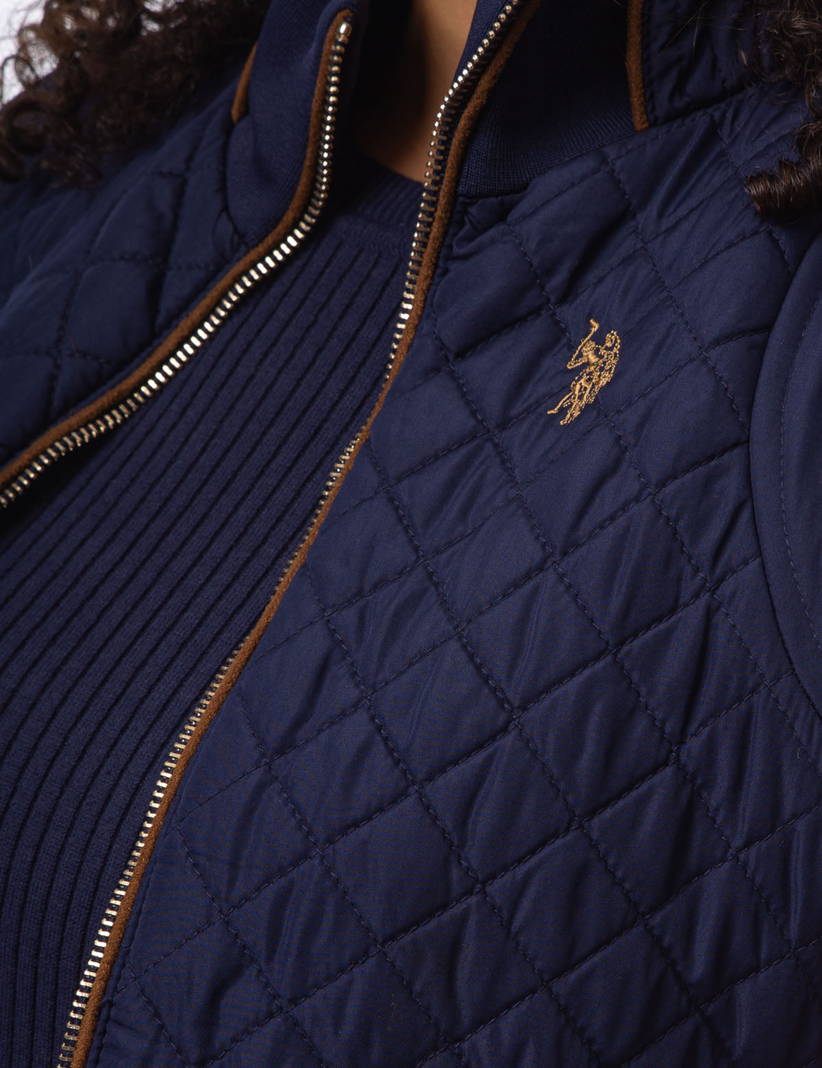 Side Knit Vest with Zipper Closure & Embroidered Logo | Casual Wear
