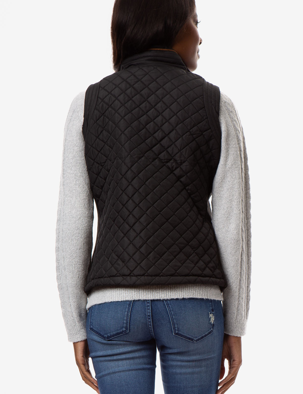 Side Knit Vest with Zipper Closure & Embroidered Logo | Casual Wear