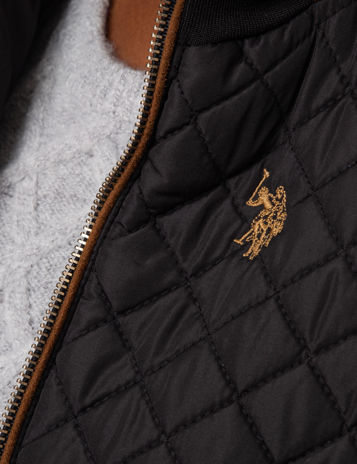 Side Knit Vest with Zipper Closure & Embroidered Logo | Casual Wear