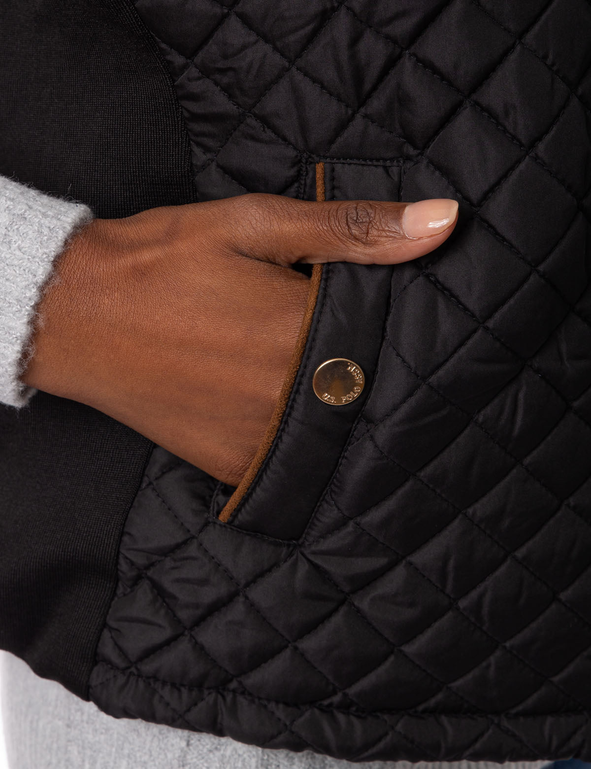 Side Knit Vest with Zipper Closure & Embroidered Logo | Casual Wear