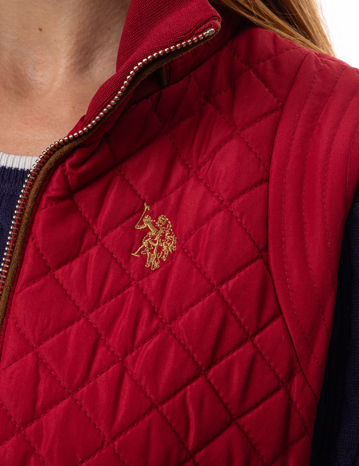 Side Knit Vest with Zipper Closure & Embroidered Logo | Casual Wear