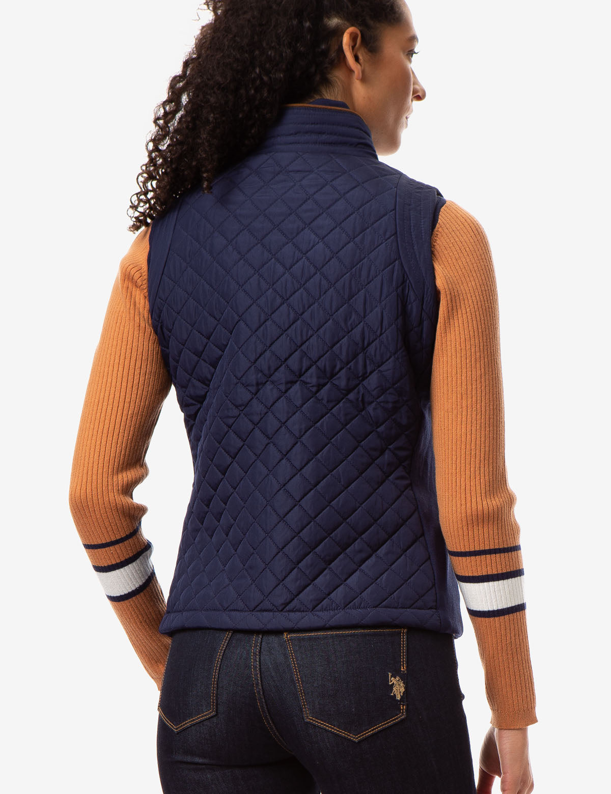 Side Knit Vest with Zipper Closure & Embroidered Logo | Casual Wear