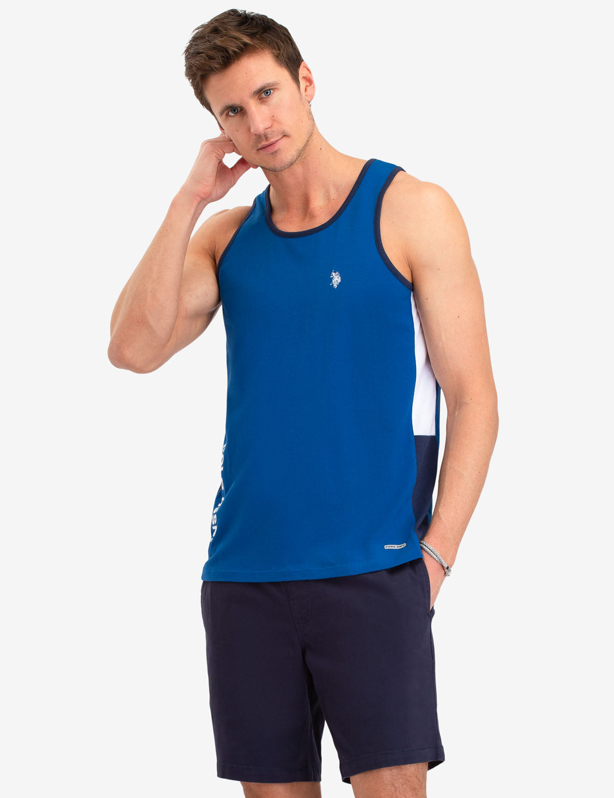 Side Logo Tank Top with Stitched Branding | U.S. Polo Assn.