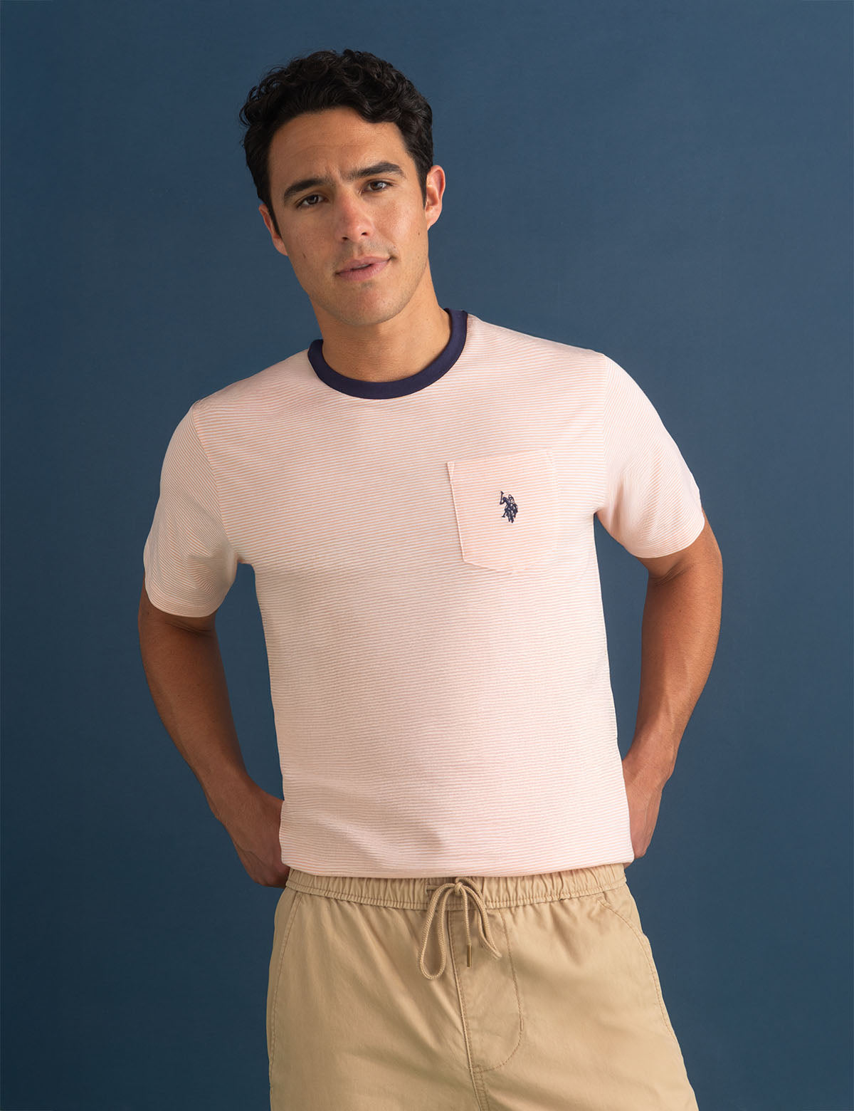 Striped Jersey Pocket T-Shirt | Yarn Dye Cotton Tee
