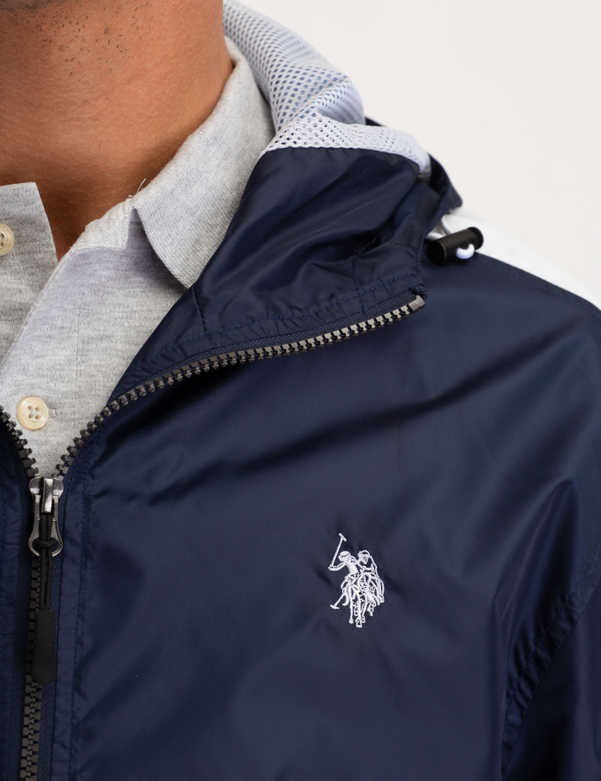 Men's Side Stripe Windbreaker Jacket with Hood & Pockets | Waterproof