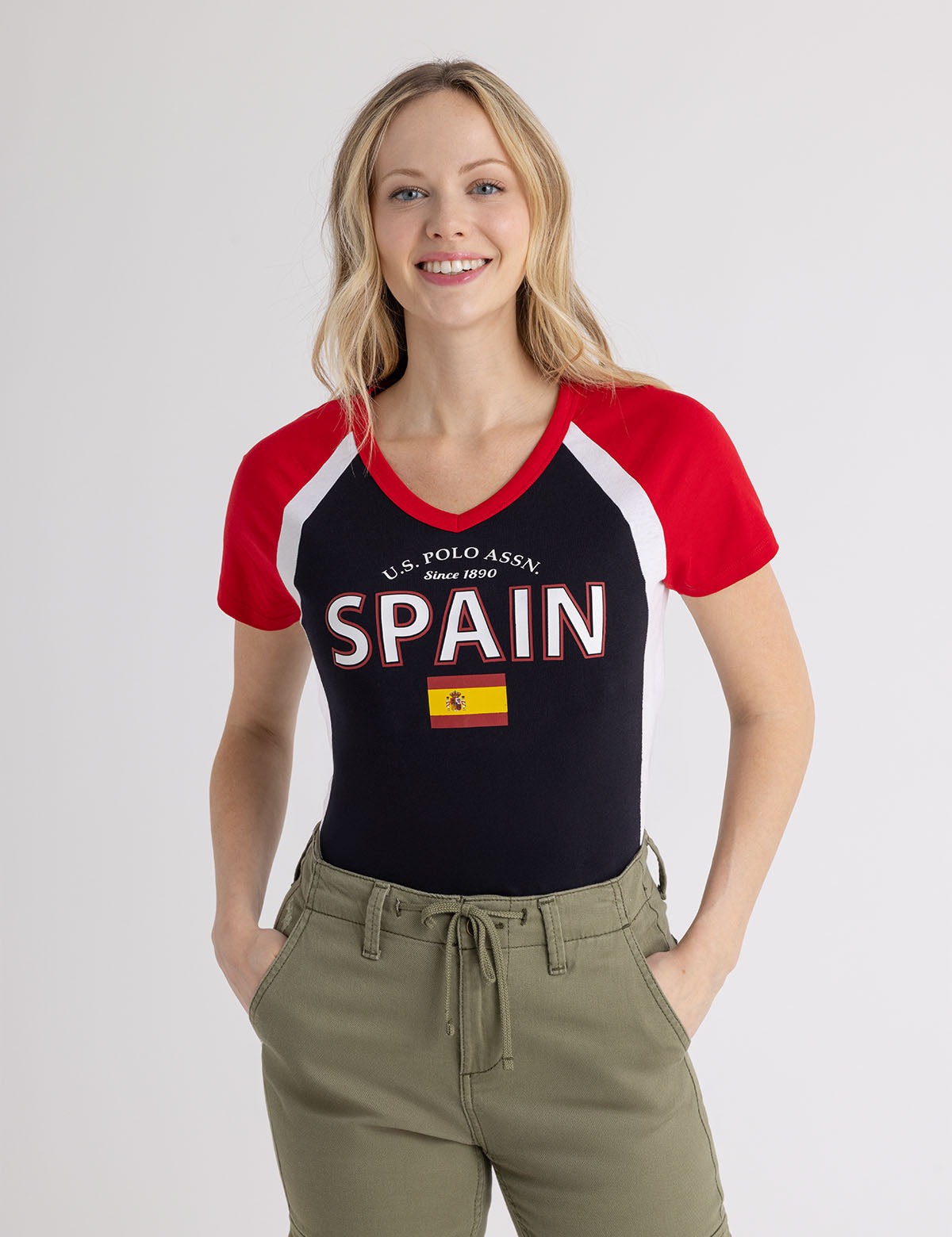 Color Block Spain Graphic T-Shirt | Casual Streetwear Tee