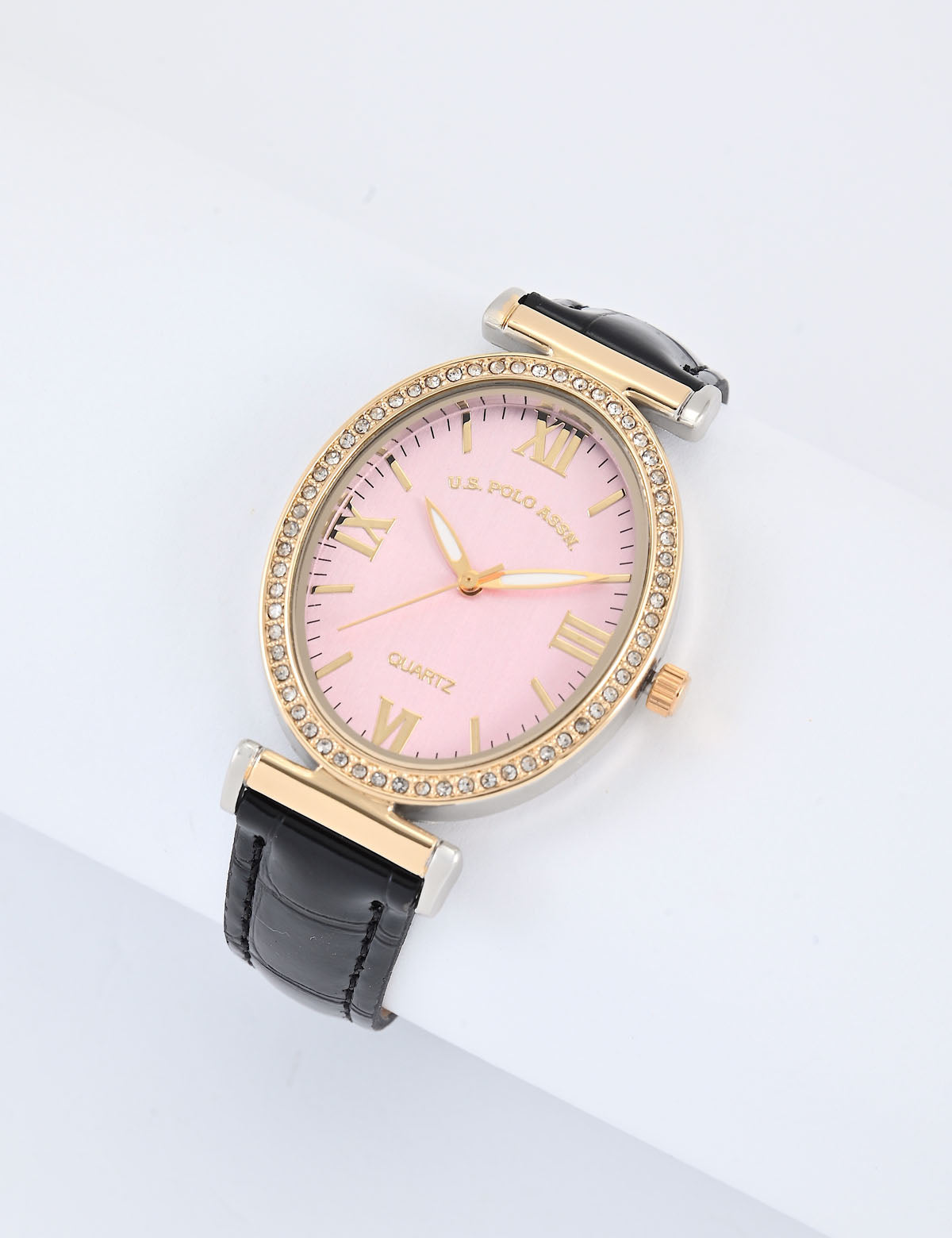 Black Embossed Strap Watch for Women | ElegantTime