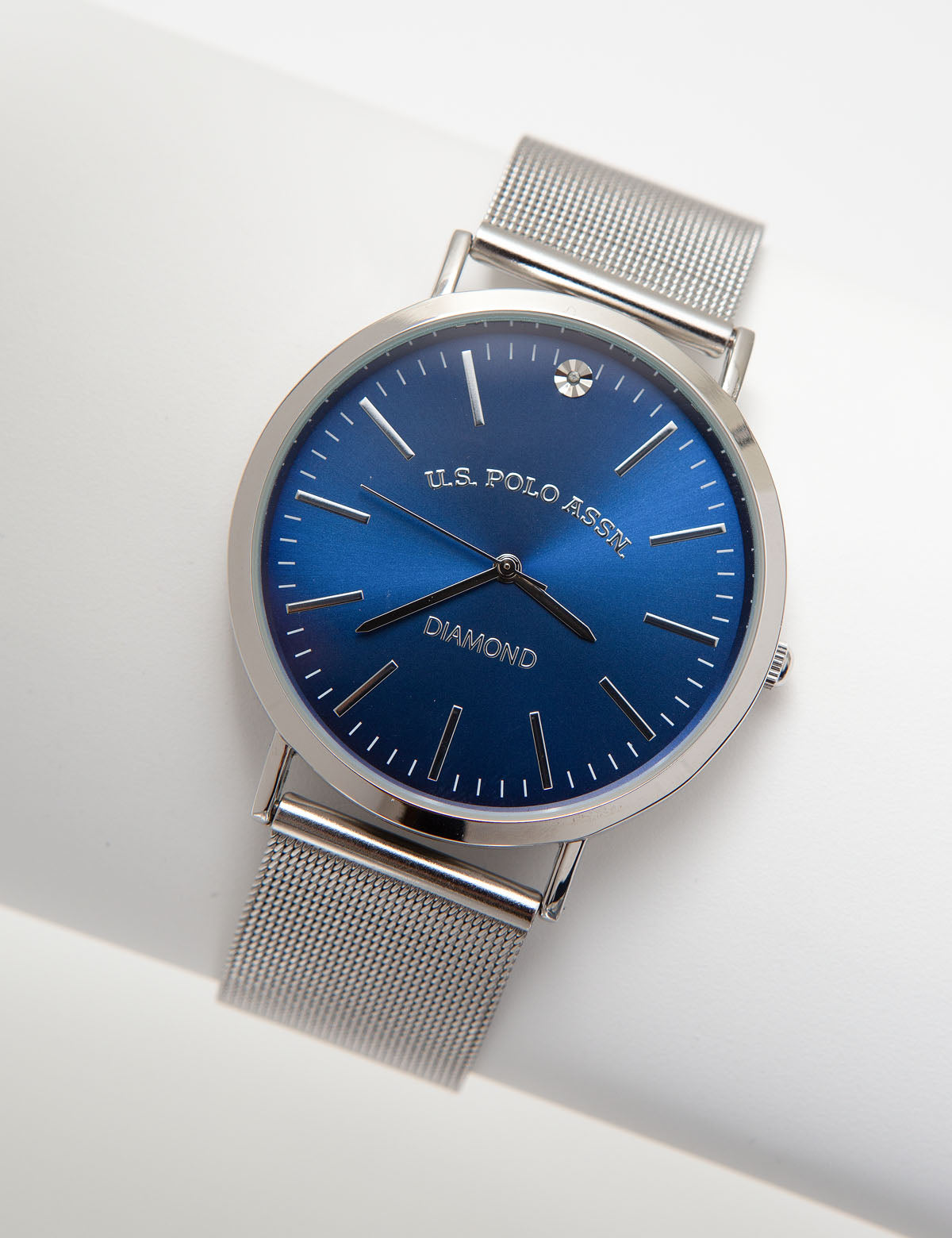 Silvertone Bracelet Watch with Blue Dial & Link Strap | U.S. POLO ASSN.