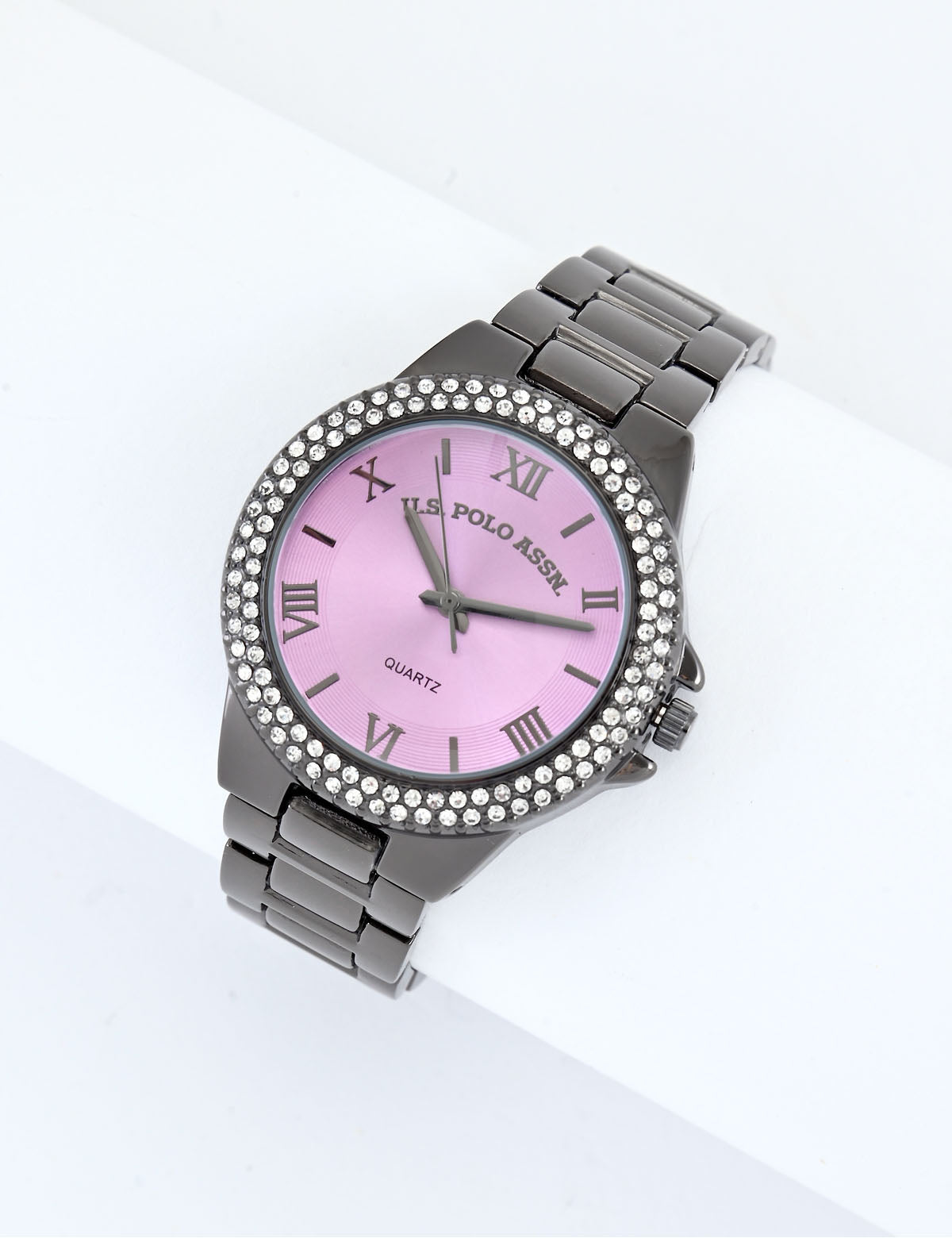 Gunmetal Embellished Watch for Women | Stylish Ladies Timepiece