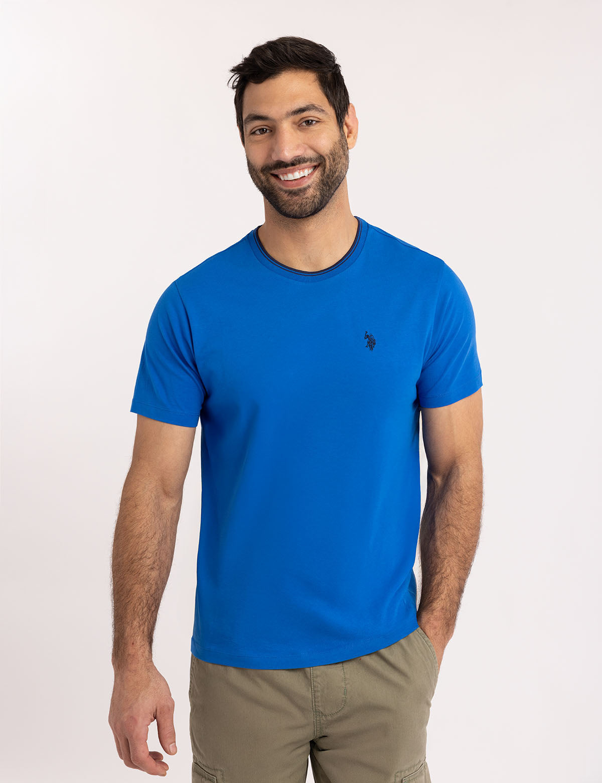 Classic Crew Neck T-Shirt with Contrast Tipping | Timeless Style