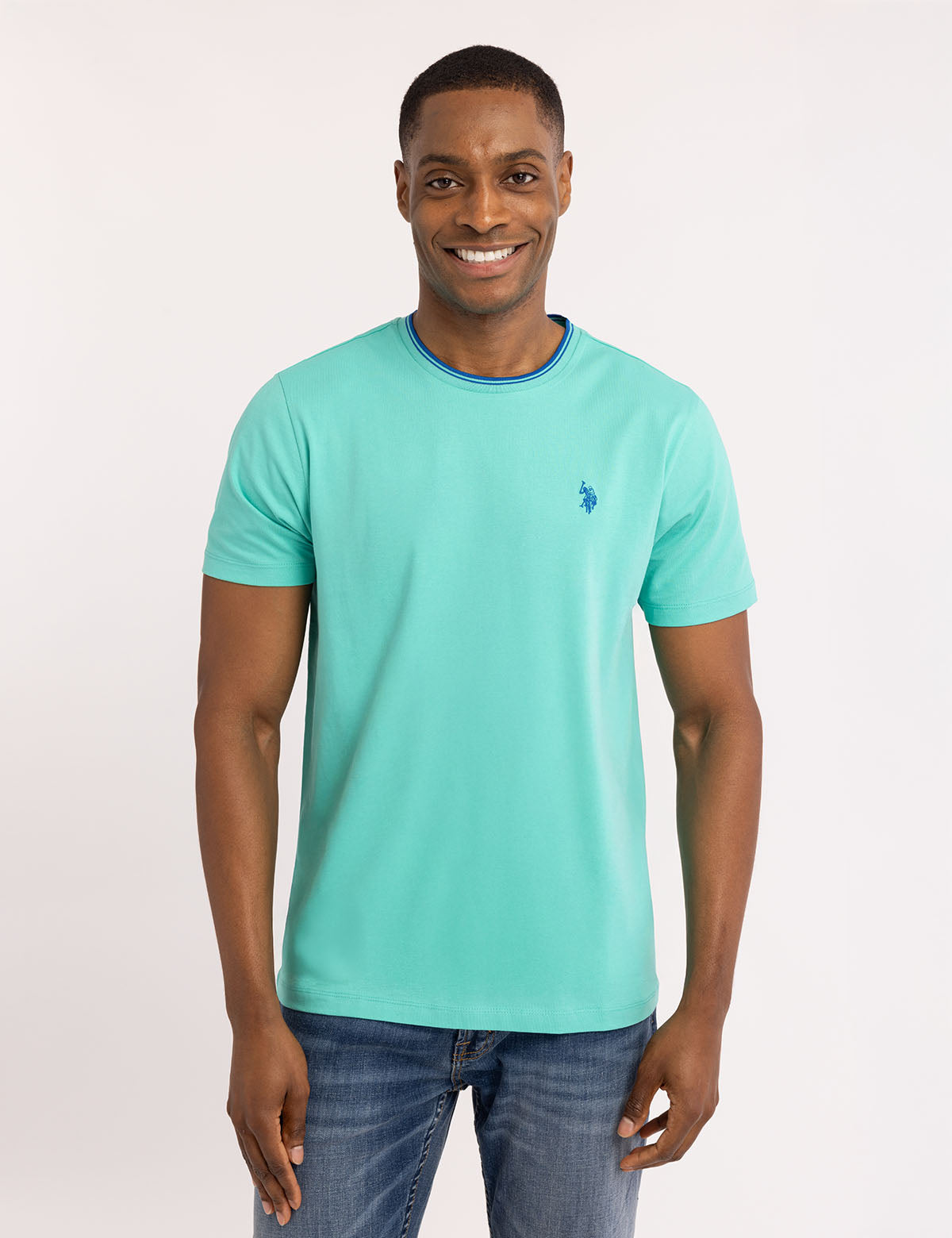 Classic Crew Neck T-Shirt with Contrast Tipping | Timeless Style