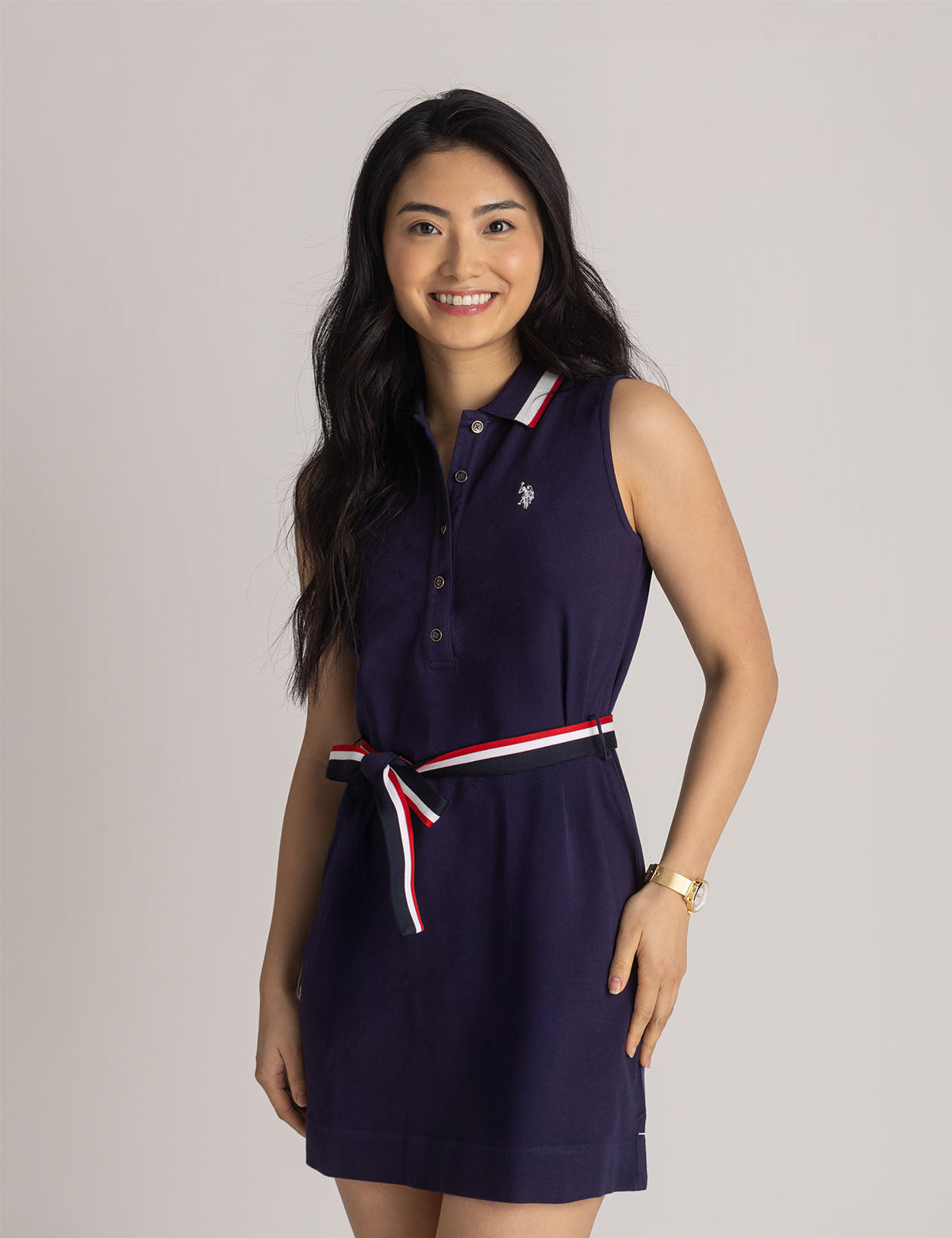 Sleeveless Stripe Polo Dress for Women | Signature Style