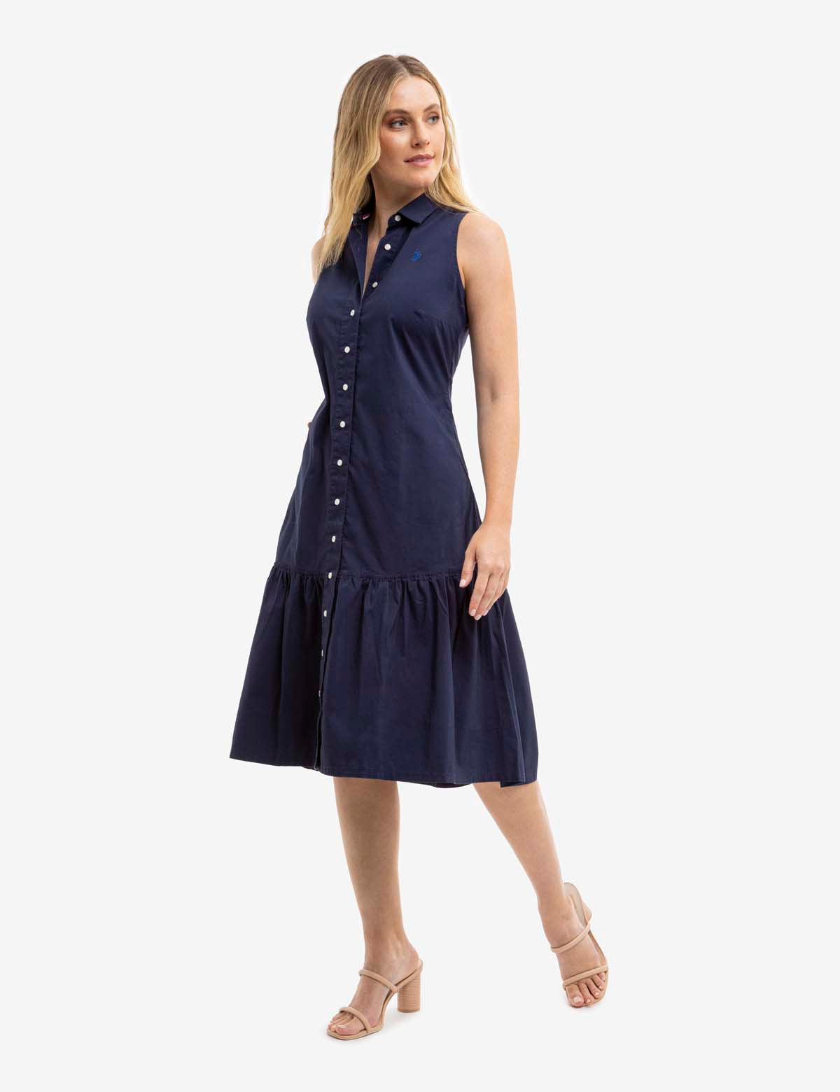 Sleeveless Tiered Poplin Dress for Summer | Casual & Lightweight