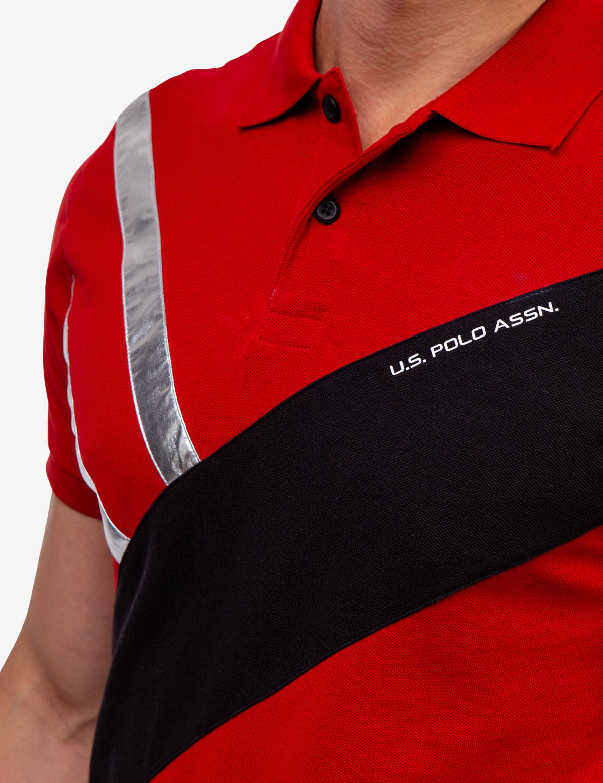 Slim Fit Colorblock Polo Shirt with Ribbed Cuffs | US Polo Assn