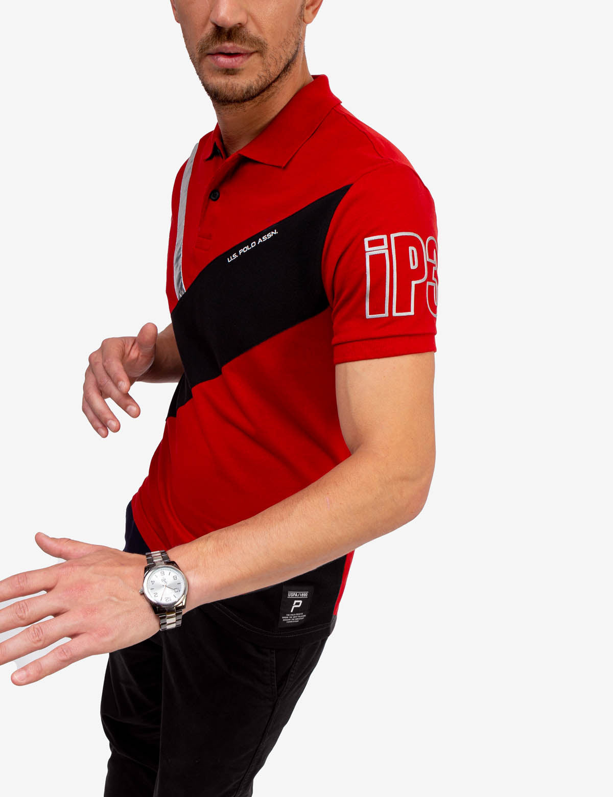 Slim Fit Colorblock Polo Shirt with Ribbed Cuffs | US Polo Assn