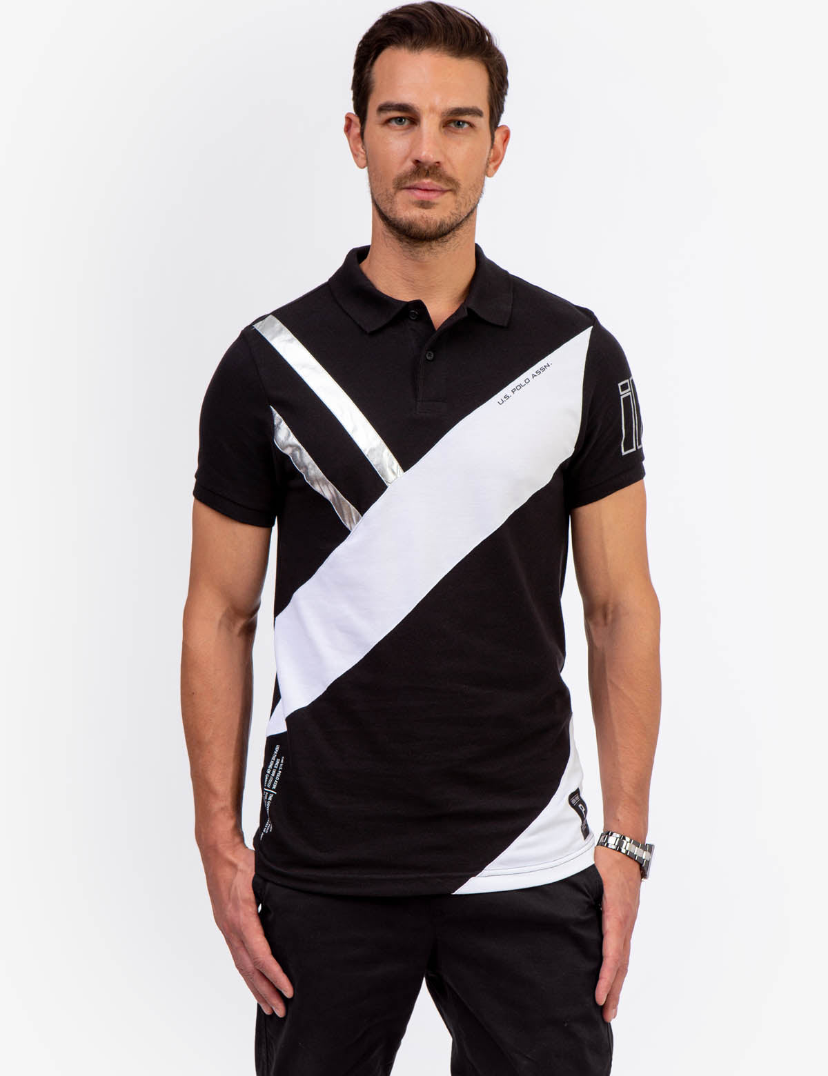 Slim Fit Colorblock Polo Shirt with Ribbed Cuffs | US Polo Assn
