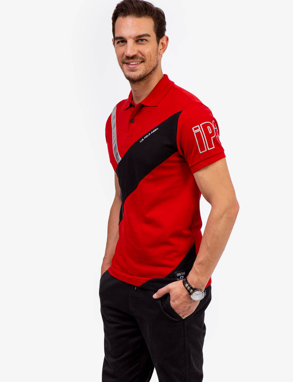 Slim Fit Colorblock Polo Shirt with Ribbed Cuffs | US Polo Assn