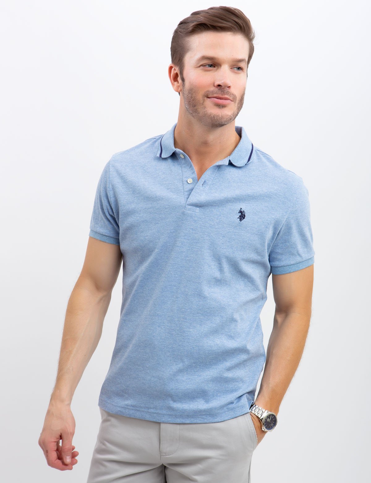 Slim Fit Interlock Polo Shirt for Men | Comfort & Style