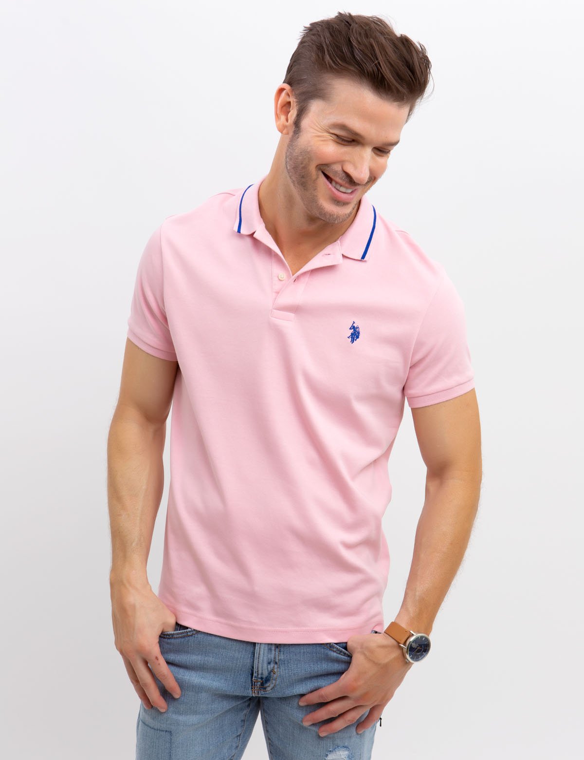 Slim Fit Interlock Polo Shirt for Men | Comfort & Style